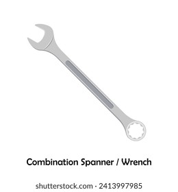 Combination spanner color illustration vector. Work tool icon for web, tag, label, mechanical shop, garage, repair shop, workshop. Mechanical profession symbol. Work tool for the mechanic, engineer
