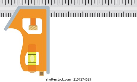 Combination square icon isolated vector on white background. It is used for ensuring the measuring of a 90 or 45 degree angle, measuring the center of a circular object and find the depth or distance.