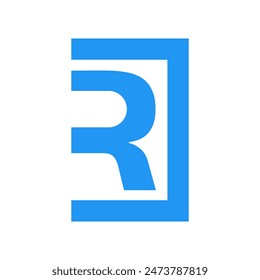 combination of square and R initial Letter logo design modern tech symbol icon vector graphic concept illustrations