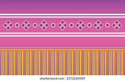 The combination of squares and six-pointed stars forms a beautiful pattern, combined with white, yellow, brown and gold stripes on a pink-purple pattern, creating a beautiful new pattern.