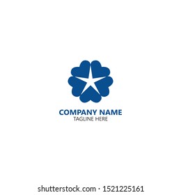 Combination Of Star and Hearts Logo Design