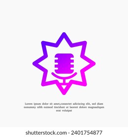 diseño de logotipo combinado de estrella y micrófono para podcast