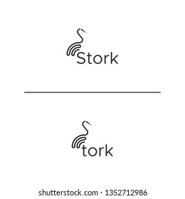 Combination of stork icons with text that is very simple and meaningful