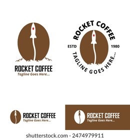 a combination symbol between coffee bean and rocket