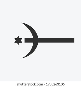 Combination of the three monotheistic religions symbols. Harmony of religions concept symbolizes equality, hope, religious freedom and acceptance of the other. Star of David with a crescent on a cross