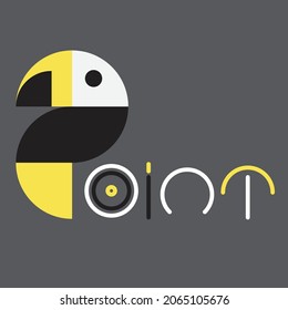 Kombinationsschild für Toucan-Buchstaben p und Punktlogo