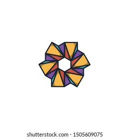 Combination of triangle and hexagon logo design vector