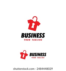 Combination of t-shirt and padlock symbol designs. T-shirt vector design that locks like a padlock