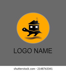 a combination of turtles and houses described a sturdy house like a turtle shell suits you for your destruction logo