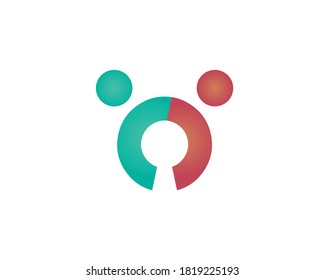 a combination of two persons and key hole at the negative space. logo style is modern, simple and creative . Good for application such security and data protection