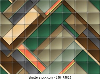 the combination of the two seamless patterns tiles painted in a modern geometric pattern
