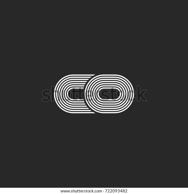 Combination Two Small Letters C O Stock Vector (Royalty Free) 722093482