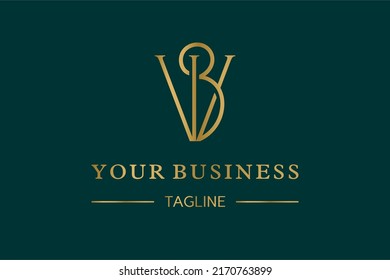 Combination of V and B letter monogram logo in serif typeface. Very suitable for lawyer, fashion or personal brand.