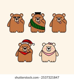  A combination of various bear logos that create unique and diverse identities to represent different characters