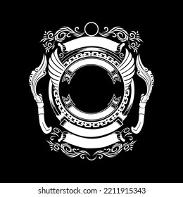 combination of vintage and modern borders, vector illustration