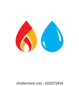 Combination of water and fire elements abstract logo, nature power.