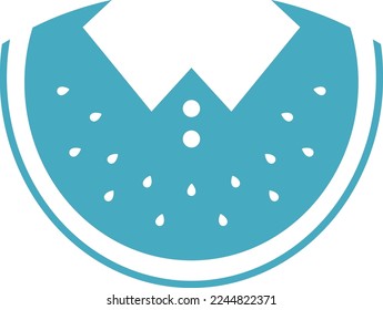 Combination of a watermelon slice and a shirt,collar