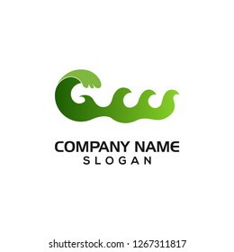 Combination of Wave with Letter G for Logo template or Graphic Resource