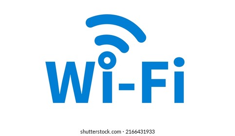 Combinación de texto Wi-Fi e icono Wi-Fi. Vector.