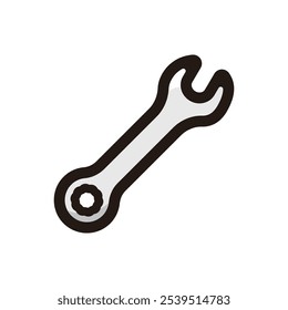 Combination wrench outline icon for graphic design, apps and websites