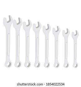 Combination Wrench Set Vector Graphics