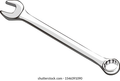 Combination wrench spanner vector illustration