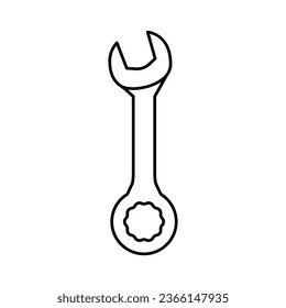 combination wrench tool line icon vector. combination wrench tool sign. isolated contour symbol black illustration