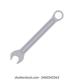 Combination Wrench Tool for Mechanical Maintenance Work, Flat Vector Illustration Design