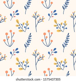 Combination of Yellow, Red, Blue, flower and leaf pattern