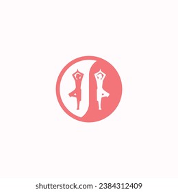Combination of Yin Yang and Yoga Logo Icon Ideas