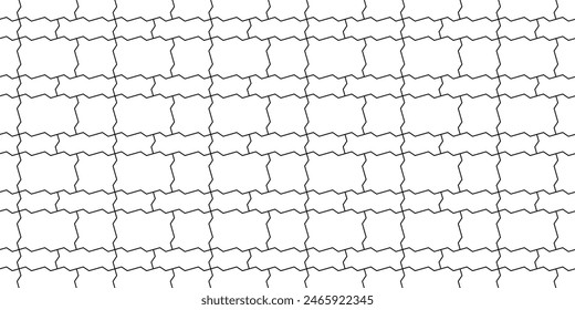 Combinación de bloques de pavimentación zig zag. Patrón de múltiples azulejos. Textura de ladrillo entrelazada del metro sin costuras en Vector. Textura de fondo digital moderna.	