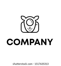 Combine Camera with goat animals logo design
