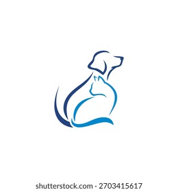Combine a Cat and Dog vector design for thoe who need pet logo