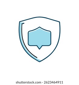 Combine A Chat Bubble With A Shield Outline To Represent Security