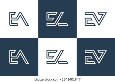 Combine E letter logo design vector with modern idea