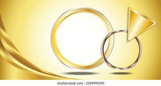 Combine golden waves and round geometric shapes designed for a text or product backdrop.