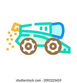 combine harvester color icon vector. combine harvester sign. isolated symbol illustration