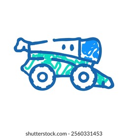 combine harvester doodle icon sketch vector. combine harvester sign. isolated symbol illustration