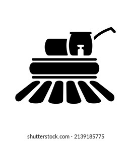 Combine harvester flat glyph icon. Agriculture sign. Graph symbol for your web site design, logo, app, UI. Vector illustration, EPS10.