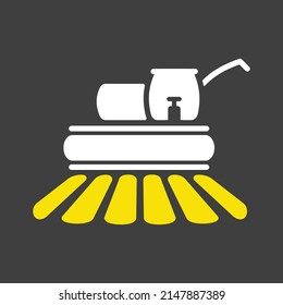 Combine harvester flat glyph icon. Agriculture sign. Graph symbol for your web site design, logo, app, UI. Vector illustration, EPS10.