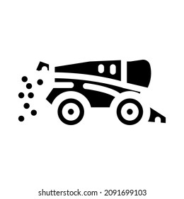 combine harvester glyph icon vector. combine harvester sign. isolated contour symbol black illustration