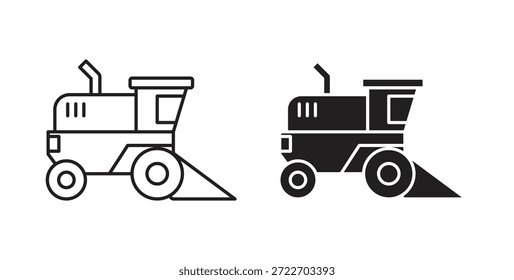 Combine el icono de la cosechadora Ilustración vectorial aislada. Pictograma de Vector para Web y App
