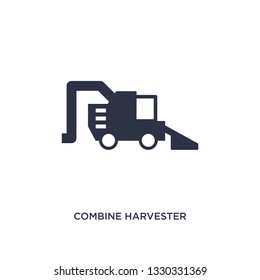 combine harvester icon. Simple element illustration from agriculture farming and gardening concept. combine harvester editable symbol design on white background. Can be use for web and mobile.