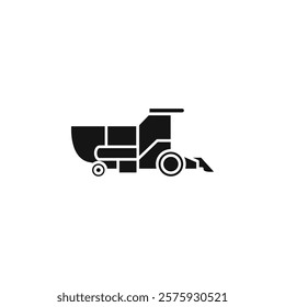 Combine harvester icon Simple thin line flat symbol