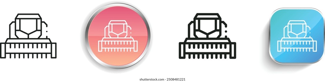combine harvester icon. Thin Linear, Regular and Button Style Design Isolated On White Background