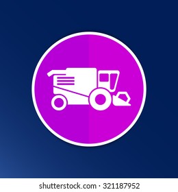 Combine harvester icon vector button logo symbol concept.