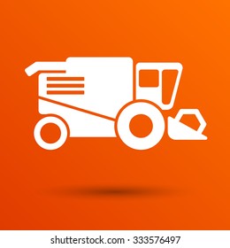 Combine harvester icon vector button logo symbol concept.