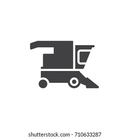 Combine harvester icon vector, filled flat sign, solid pictogram isolated on white. Symbol, logo illustration