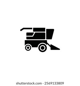 Combine harvester icon Vector flat thin line illustration