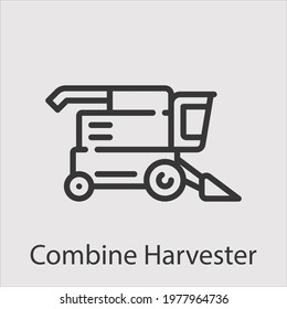 combine harvester icon vector icon.Editable stroke.linear style sign for use web design and mobile apps,logo.Symbol illustration.Pixel vector graphics - Vector svg